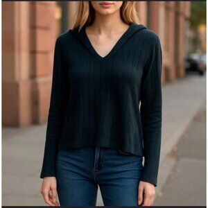 Athleta Dark Sardinia Blue Heather Harmony Pose Hoodie Sweatshirt med